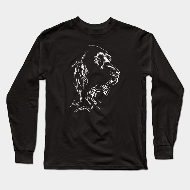 Funny Proud Irish Setter hunting dog portrait Long Sleeve T-Shirt by wilsigns